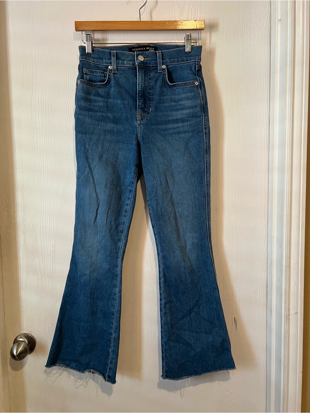 Veronica Beard Carson Ankle Flare High Rise Denim Blue Jeans Women Size 26